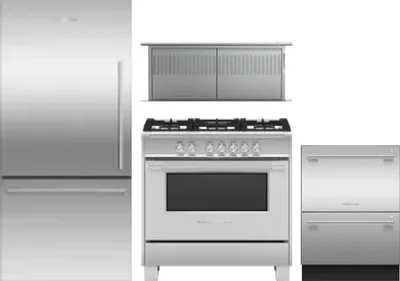 4 Piece Package Includes Refrigerator, Range, Hood And Dishwasher